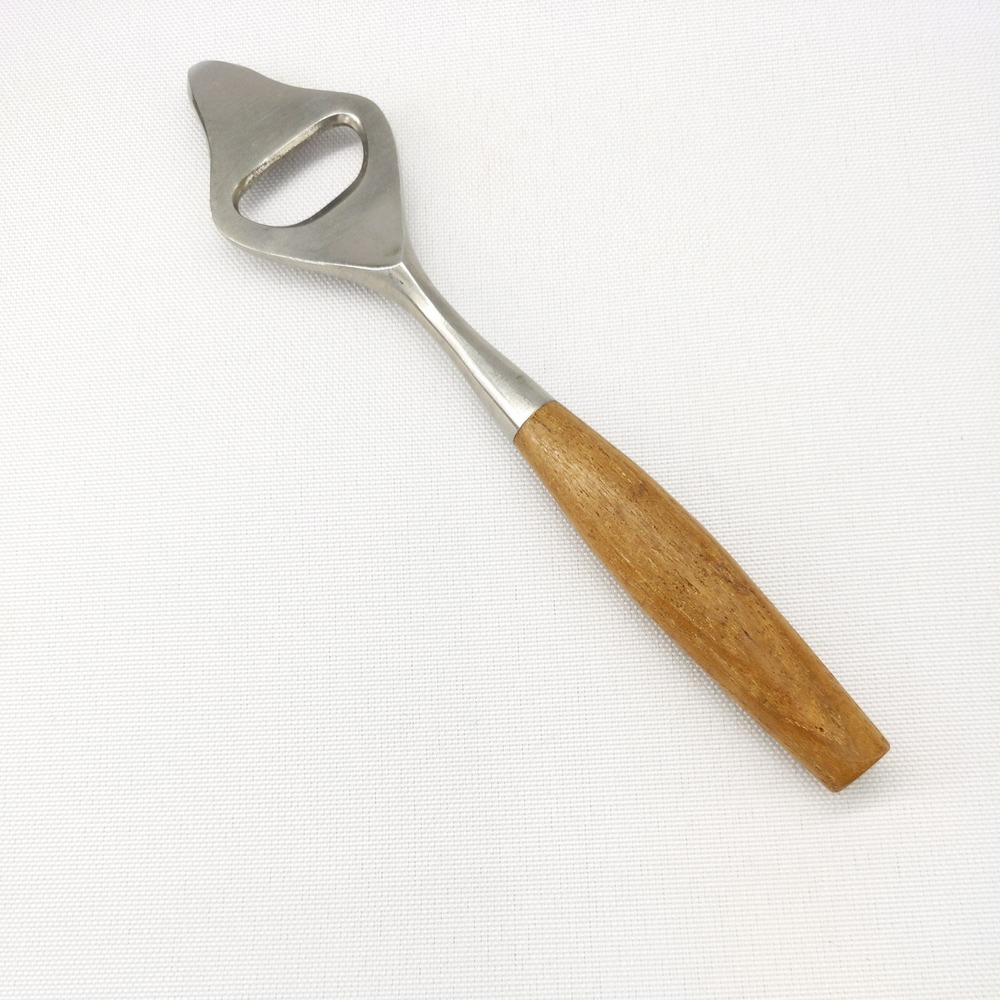 Dansk Bottle Opener Silver Wood Vintage Jens Quistgaard MCM Teak Germany‎ IHQ